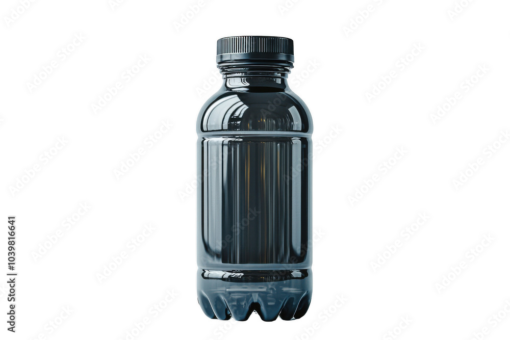 Grey collapsible bottle isolated on transparent background, png file, no background png file