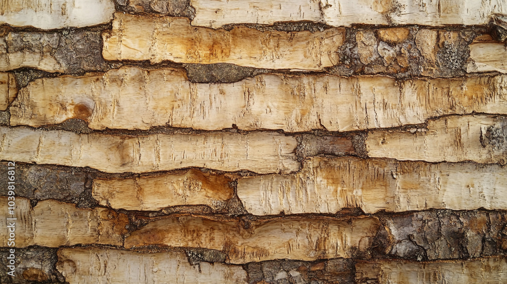 Detailed view of textured birch bark showcasing natural patterns and color variations Detailed view of textured birch bark showcasing natural patterns and color variations