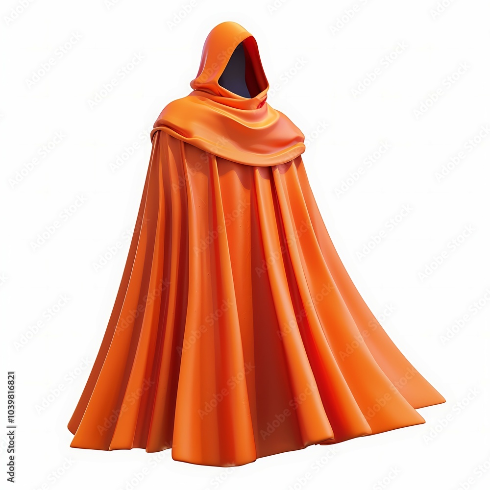 3D cartoon art style of cloak isolated white background, graphic element resource design