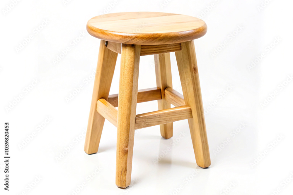 Wooden Stool, isolated on white background Wooden Stool, isolated on white background