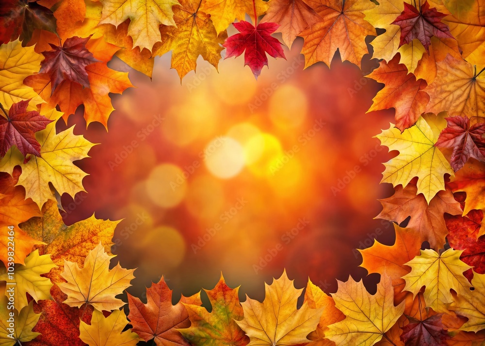 Autumn Leaves Frame Design for Natural Banner and Poster Product Autumn Leaves Frame Design for Natural Banner and Poster Product
