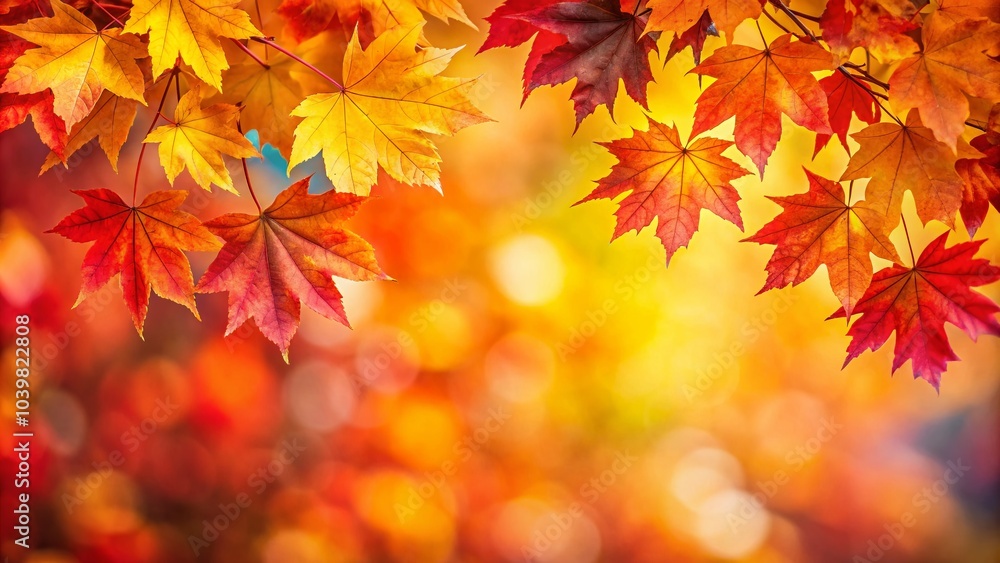 Autumn Maple Leaves in Vibrant Colors with Clear Copy Space for Nature Themes and Seasonal Designs Autumn Maple Leaves in Vibrant Colors with Clear Copy Space for Nature Themes and Seasonal Designs