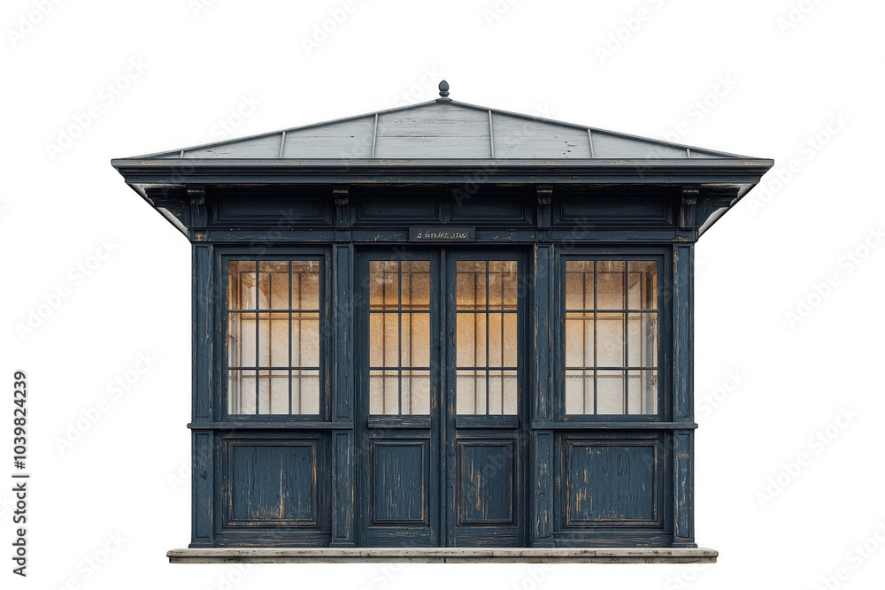 Obraz premium Grey kiosk isolated on transparent background, png file, no background png file