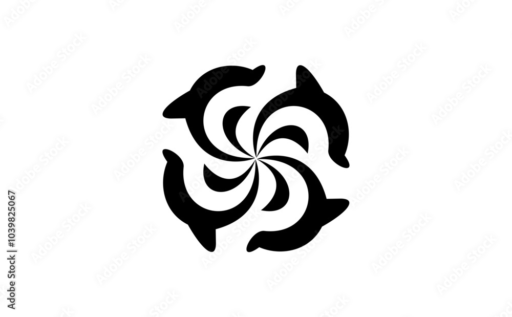 Naklejka premium SPIRAL DOLPHIN PREMIUM VECTOR