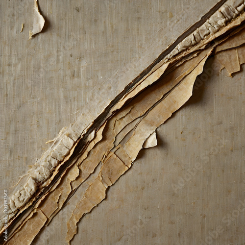 Torn or used canvas edges reveal the wear and history of the artwork,