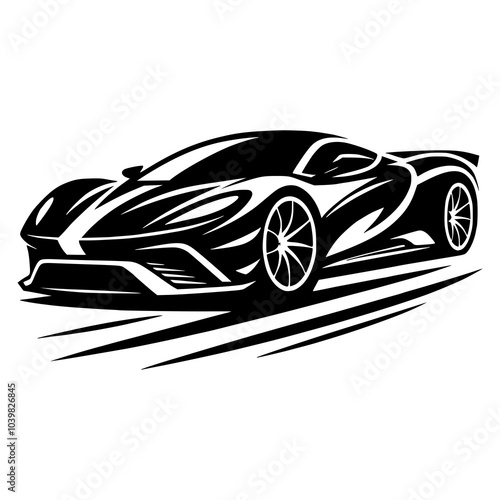 car silhouette, car logo, racing car
