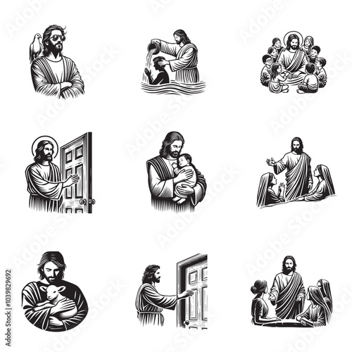 Collection of Jesus Christ ClipArt Design - Jesus Son of God vector illustration