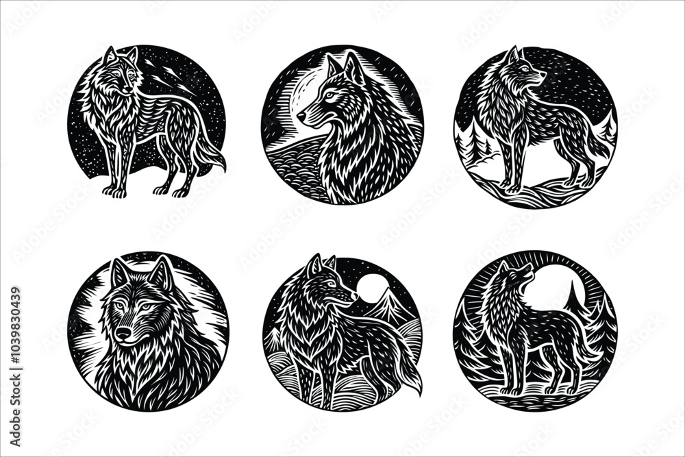 Wolf Collection Iconic Logos, Silhouettes, and Vector Designs Wolf Collection Iconic Logos, Silhouettes, and Vector Designs