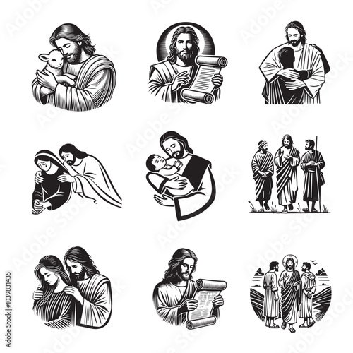 Collection of Jesus Christ ClipArt Design - Jesus Son of God vector illustration