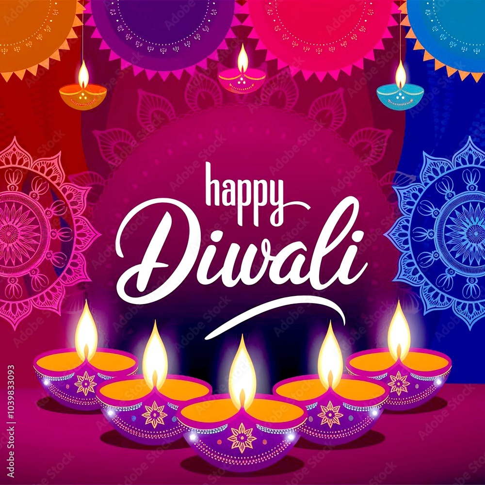 Naklejka premium Diwali greeting background, Diwali lights background, Diwali holiday backdrop, Diwali traditional background, Diwali festive wallpaper, Diwali wishes background, Diwali rangoli background