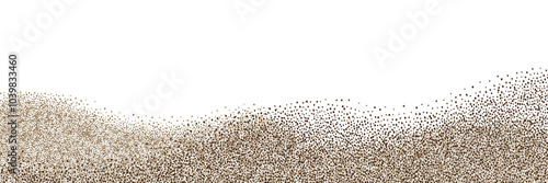 Chocolate and coffee powder, scattered cocoa on a light background. Particles of earth and dust. Brown sand texture.Top view of the cake.