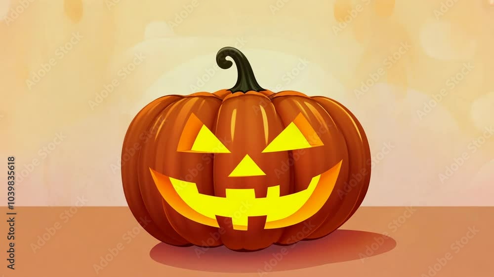 Halloween Pumpkin Glow: Smiling and Friendly Halloween Pumpkin Glow: Smiling and Friendly