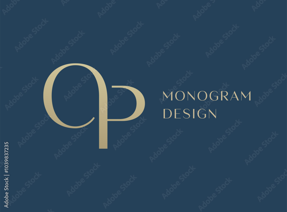 OP letter logo icon design. Classic style luxury initials monogram. OP letter logo icon design. Classic style luxury initials monogram.