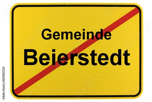 Illustration eines Ortsschildes der Gemeinde Beierstedt in Niedersachsen photo