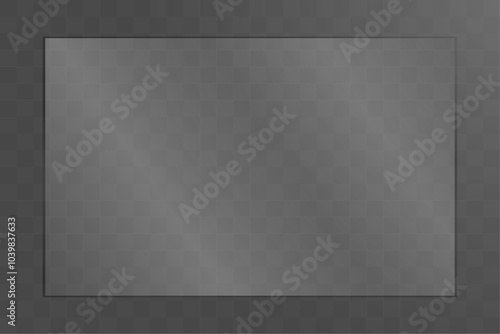 The texture of rectangle glass plate. Light effect for a picture or a mirror. Beautiful realistic reflection.
Stock vector illustration.
