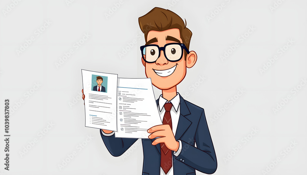 Businessman holding CV (curriculum vitae) resume document. concept of job seeking, employment and human resources isolated with white highlights, png Businessman holding CV (curriculum vitae) resume document. concept of job seeking, employment and human resources isolated with white highlights, png