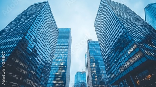 Modern Glass Skyscrapers Architecture Cityscape Business Urban Landscape