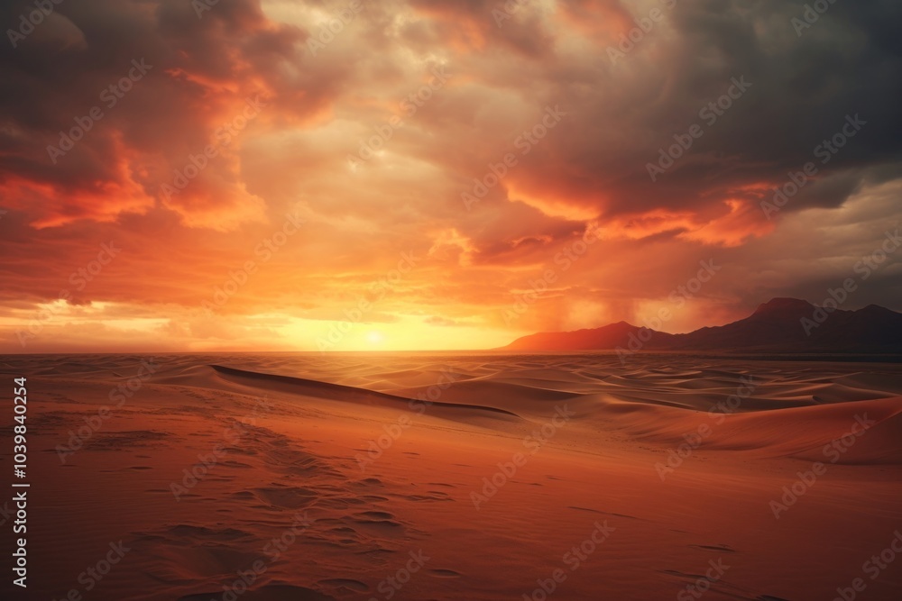 Sunset over dunes landscape outdoors horizon. Sunset over dunes landscape outdoors horizon.