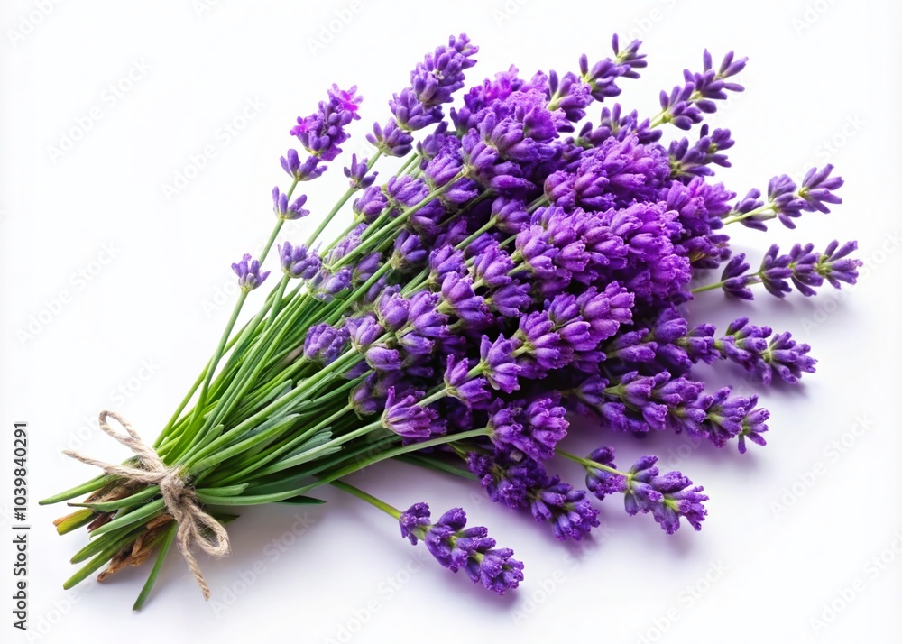 Naklejka premium Beautiful Purple Lavender Flowers with Copy Space for Design and Branding Purposes
