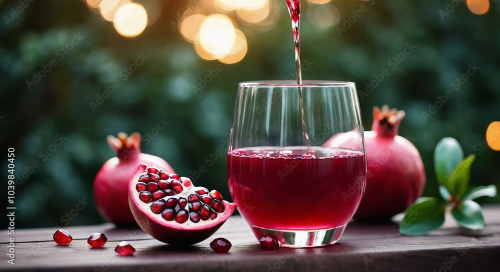 Pomegranate juice, tasty and delicious beverage, fresh drink Pomegranate juice, tasty and delicious beverage, fresh drink