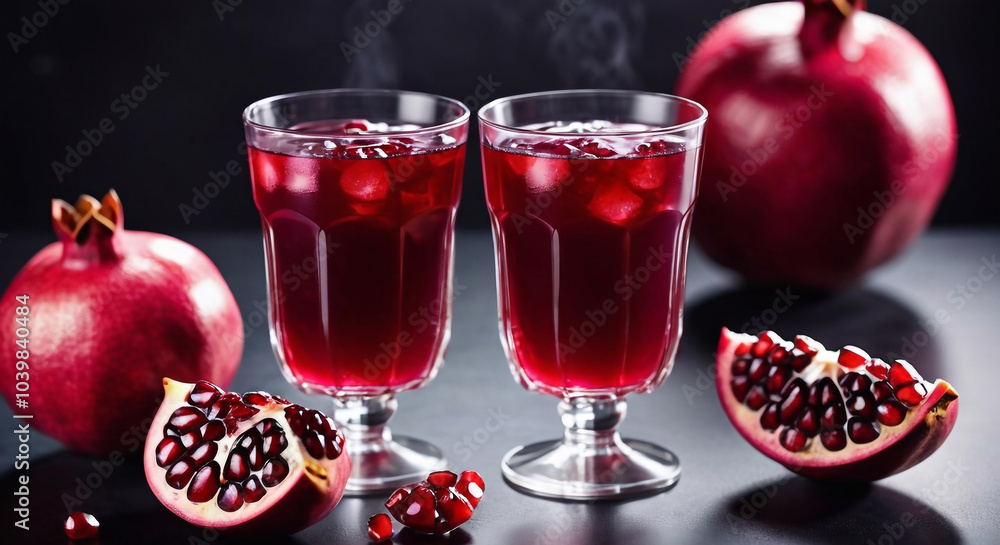 Pomegranate juice, tasty and delicious beverage, fresh drink Pomegranate juice, tasty and delicious beverage, fresh drink