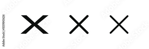 X scribble marks. Vector sketch crosses of black marker, pen, pencil or brush lines, hand drawn doodle strikethrough signs set with rough texture.