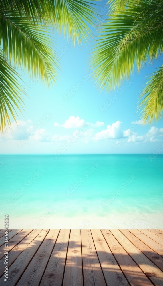 A serene tropical beach scene with turquoise waters and lush palm leaves, perfect for travel, vacation, or relaxation themes. A serene tropical beach scene with turquoise waters and lush palm leaves, perfect for travel, vacation, or relaxation themes.