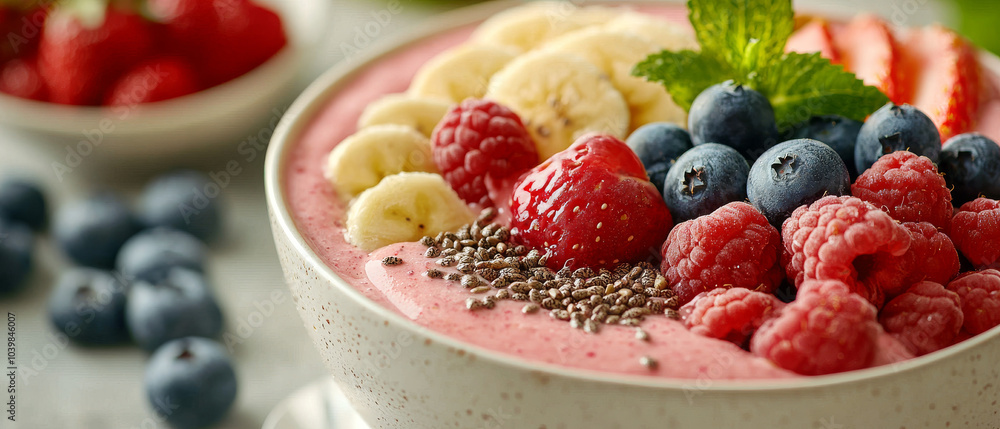 Beautifully Topped Smoothie Bowl Showcasing Fresh Ingredients and Vibrant Colors
Beautifully Topped Smoothie Bowl Showcasing Fresh Ingredients and Vibrant Colors
