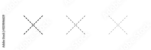 X scribble marks. Vector sketch crosses of black marker, pen, pencil or brush lines, hand drawn doodle strikethrough signs set with rough texture.