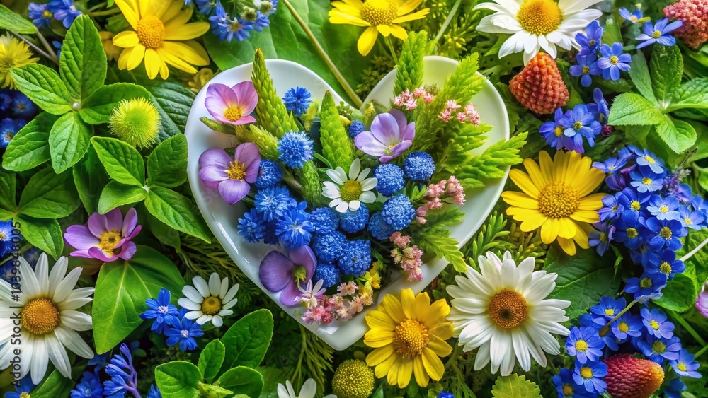 Blooming Meadow Wildflowers - Flower Compositions for Invitations and Greeting Cards Blooming Meadow Wildflowers - Flower Compositions for Invitations and Greeting Cards