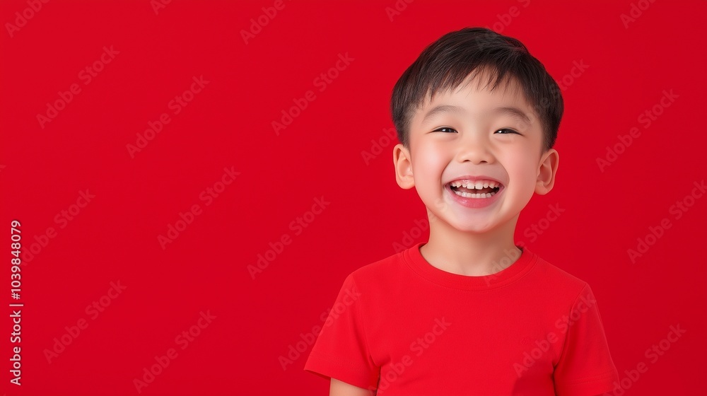 Asian boy smile on flat background Asian boy smile on flat background