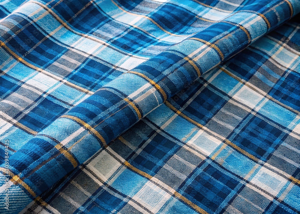 Blue Grey Checkered Plaid Pattern Fabric Cotton Texture for Architectural Photography Blue Grey Checkered Plaid Pattern Fabric Cotton Texture for Architectural Photography
