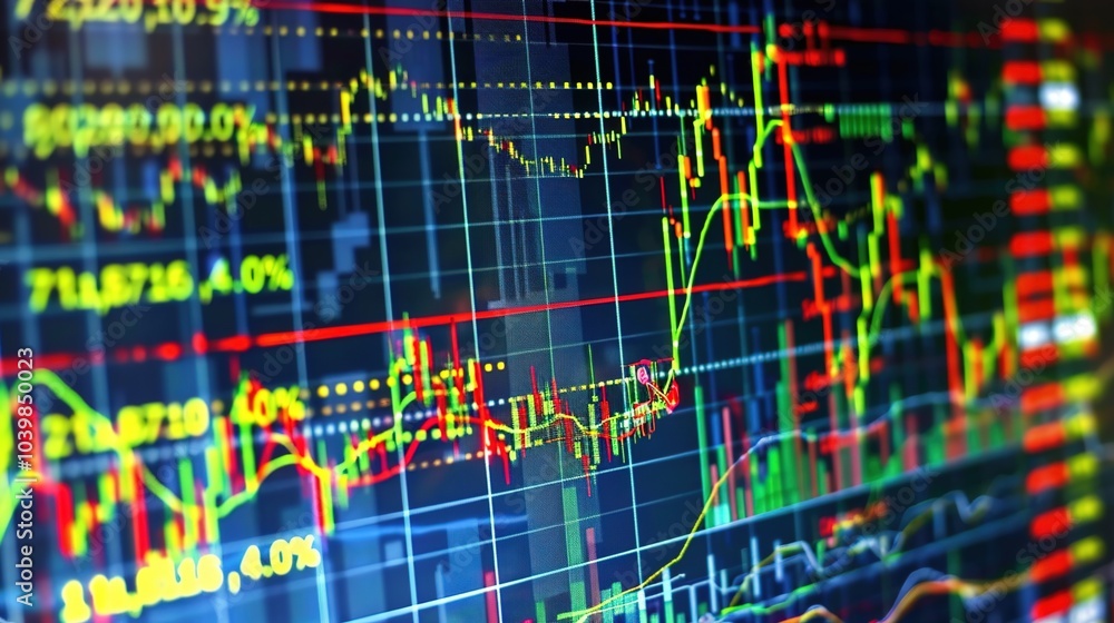 Stock market and trading, digital graph Stock market and trading, digital graph