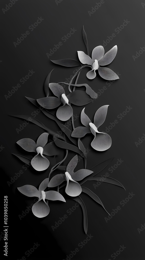 Phragmipedium Orchids logo 3d vector papercut Phragmipedium Orchids logo 3d vector papercut