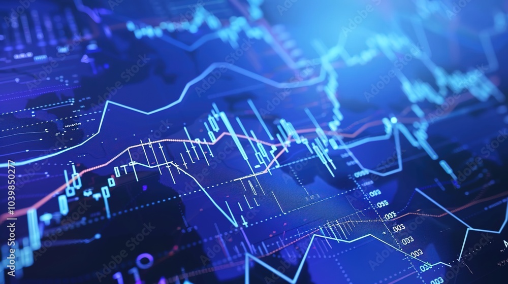Fototapeta premium Stock market and trading, digital graph