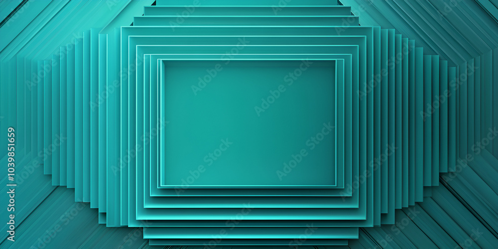 Obraz premium Elegant Turquoise Silk Fabric Background with Central Frame