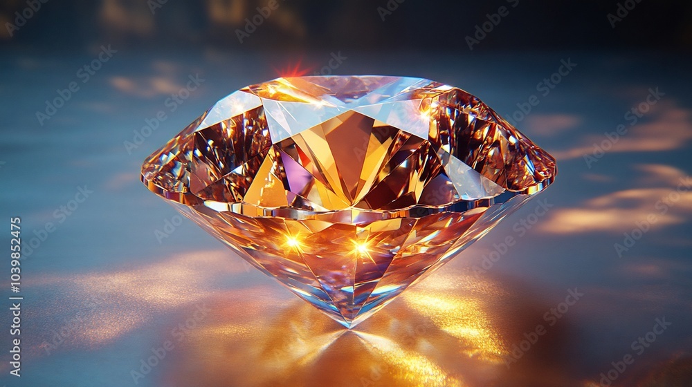 Radiant diamond with intricate facets sitting isolated on a white background capturing a rainbow of colors in its reflection exuding luxury and timeless beauty Radiant diamond with intricate facets sitting isolated on a white background capturing a rainbow of colors in its reflection exuding luxury and timeless beauty