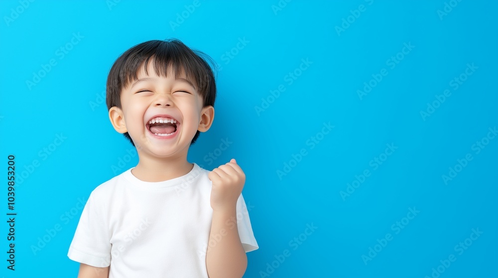 Asian boy smile on flat background Asian boy smile on flat background