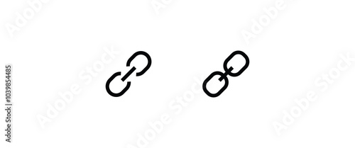 Internet URL webpage url link, share, external, database. Wireless Hyperlinks. , Chain, Web Address line and flat icons set, editable stroke isolated on white, linear vector outline