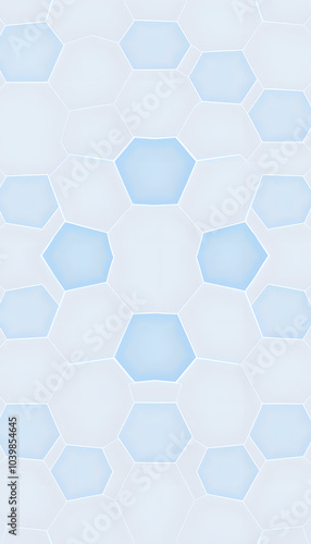 Abstract hexagon geometric white blue pattern medical background isolated with white highlights, png