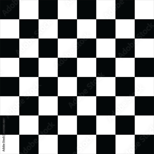 An Abstract Seamless black and white checkered pattern vector Geometrical chess board wallpaper