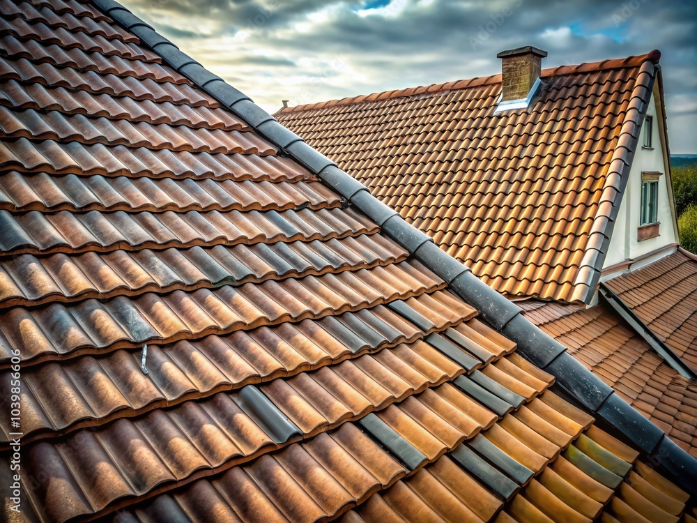 Brown Roof Pattern with Tile Design for Construction and Architectural Projects Brown Roof Pattern with Tile Design for Construction and Architectural Projects