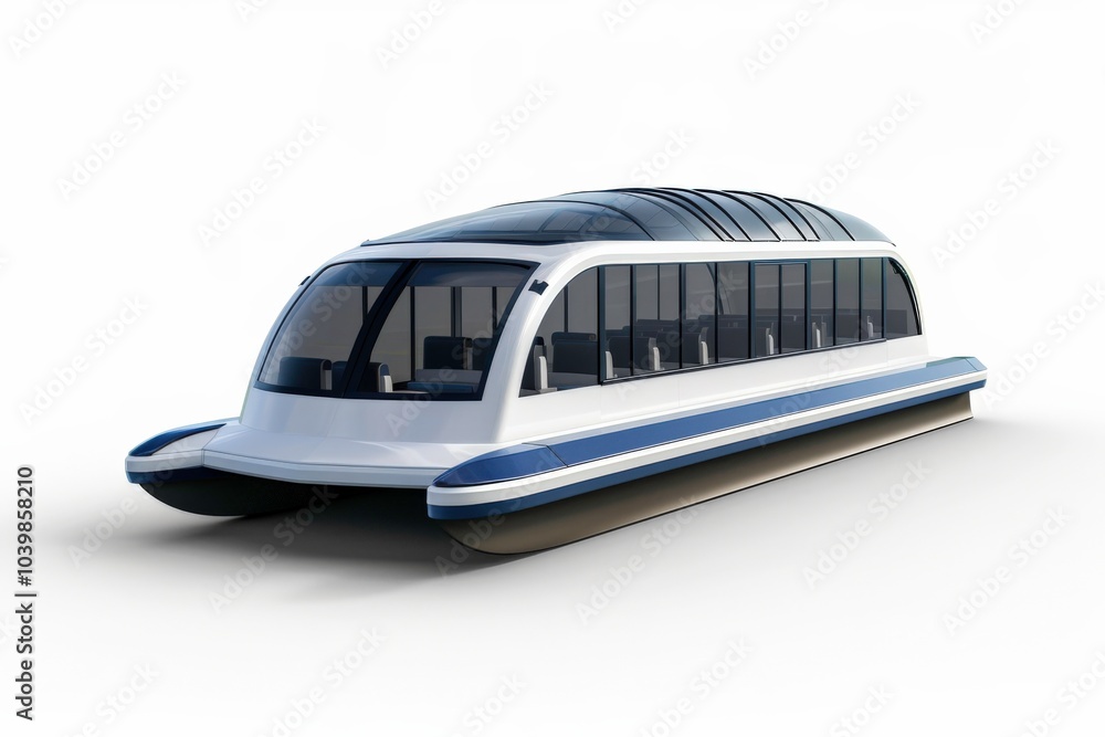 Serene scene of an electric ferry crossing the river peacefully Serene scene of an electric ferry crossing the river peacefully