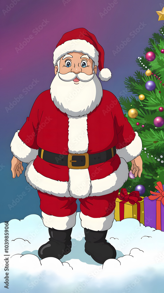 santa claus with gift box for kids on the eve of Christmas santa claus with gift box for kids on the eve of Christmas