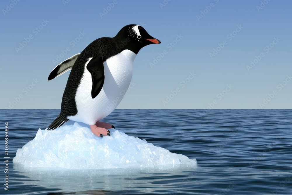 Fototapeta premium Penguin ice outdoors iceberg.