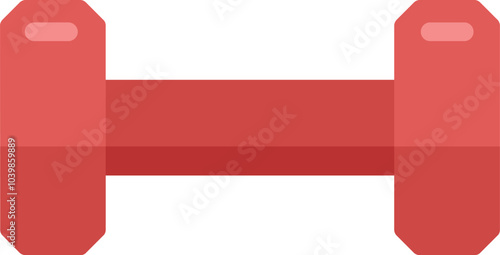 Red dumbbell isolated on white background, perfect for illustrating healthy lifestyle, fitness motivation or gym advertisement