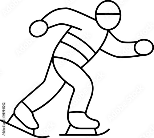 Simple icons representing various winter sports in a line outline style.