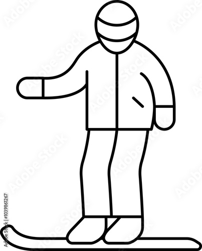Simple icons representing various winter sports in a line outline style.