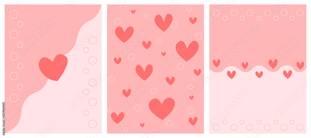 Cute printable set in pink color tone with lovely hearts on pastel pink background Cute printable set in pink color tone with lovely hearts on pastel pink background