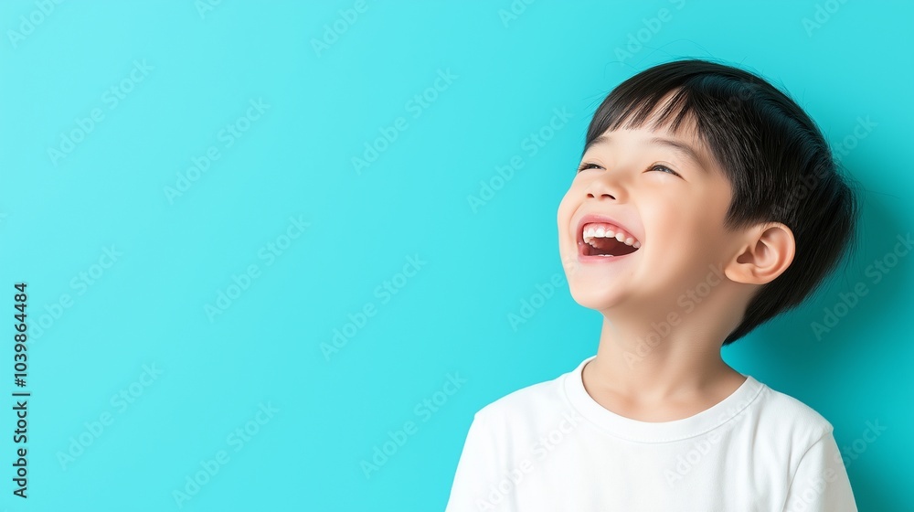 Asian boy smile on flat background Asian boy smile on flat background